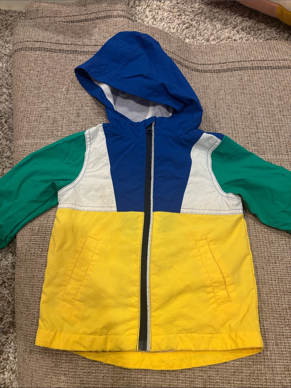 Wonder Nation size 2T color block toddler windbreaker zip up - lined